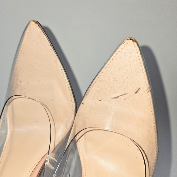 Steve Madden monica Clear and Nude Heels Size 7 glass slippers Cinderella - Picture 3 of 6